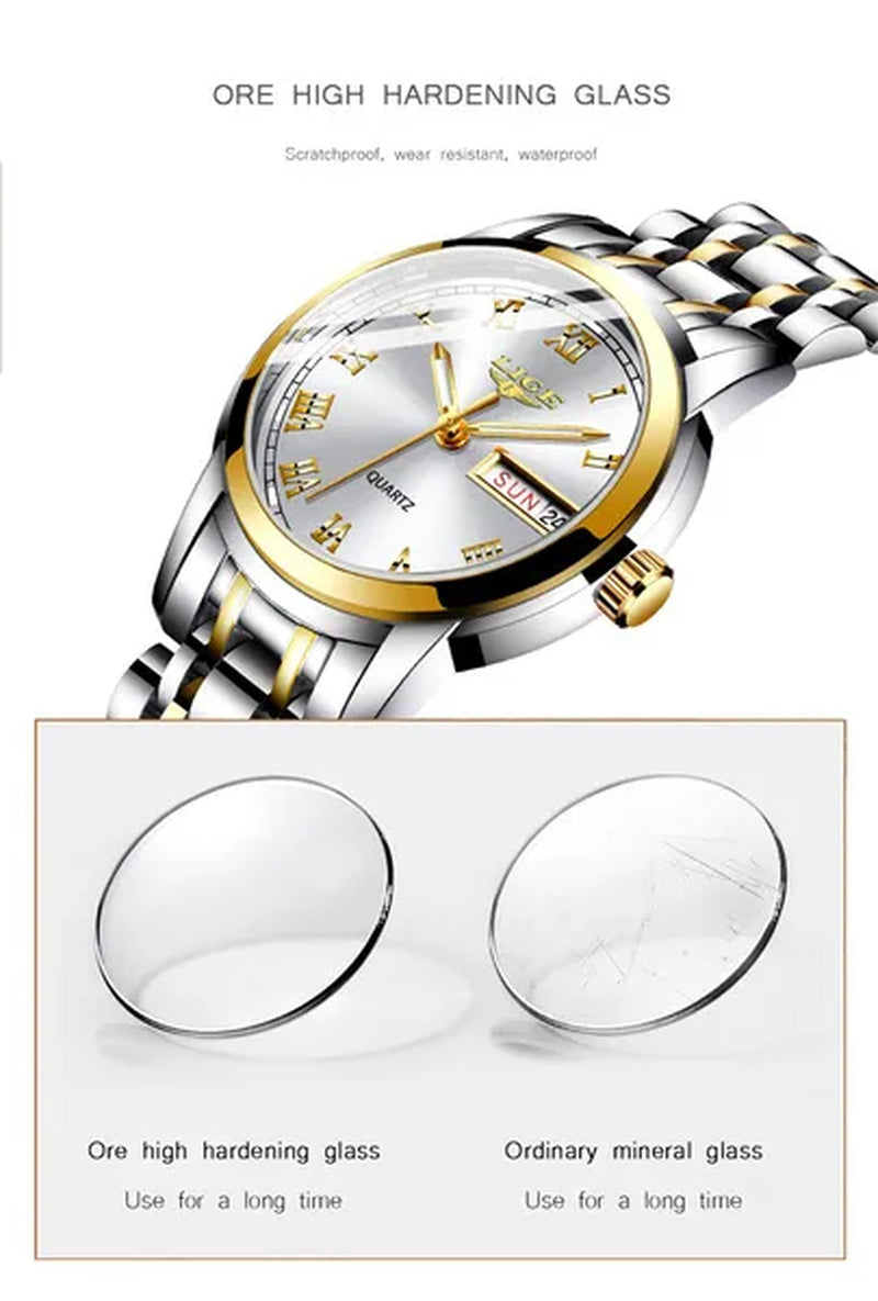 LIGE 2020 New Gold Watch Women Watches Ladies Creative Steel Women's Bracelet Watches Female Waterproof Clock Relogio Feminino