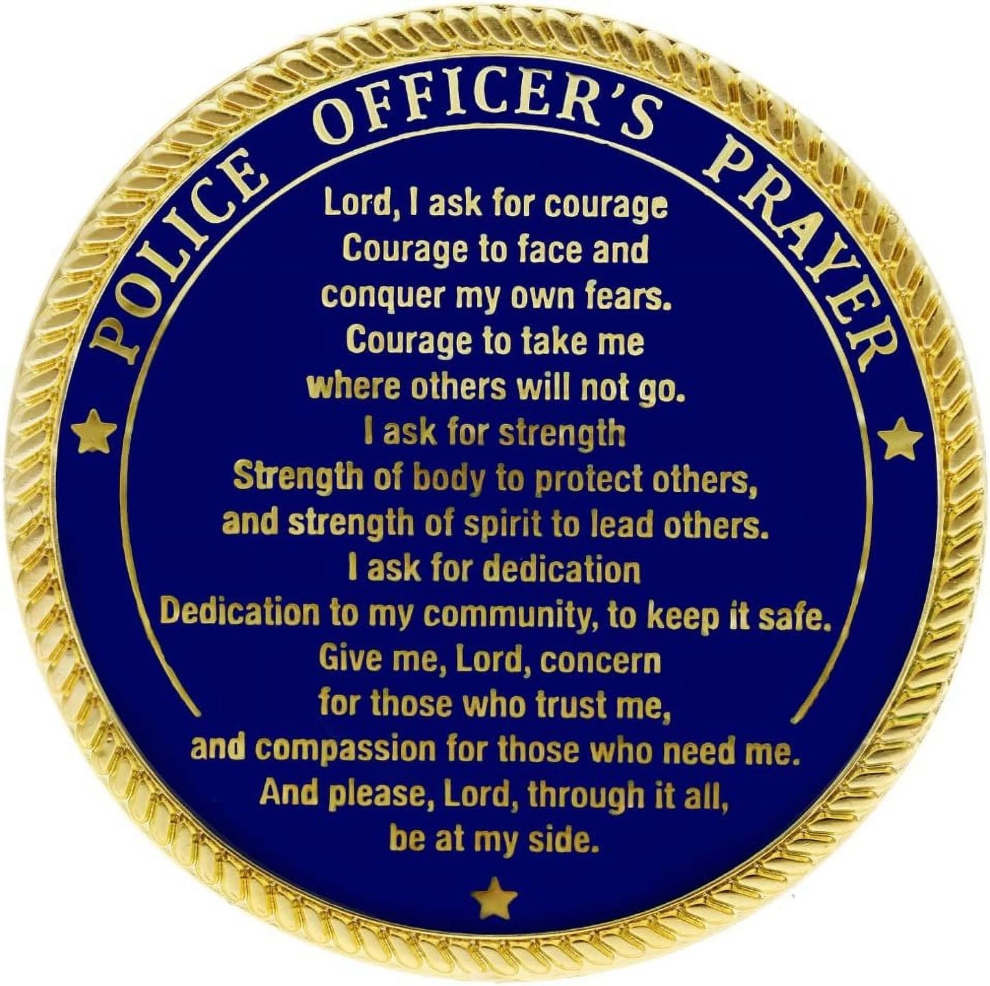 Police Prayer Challenge Coin Token Deluxe Gold Plated Master Coins