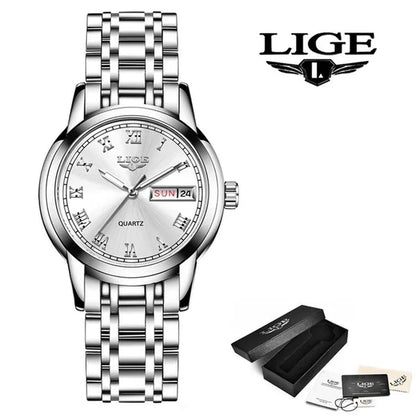 LIGE 2020 New Gold Watch Women Watches Ladies Creative Steel Women's Bracelet Watches Female Waterproof Clock Relogio Feminino