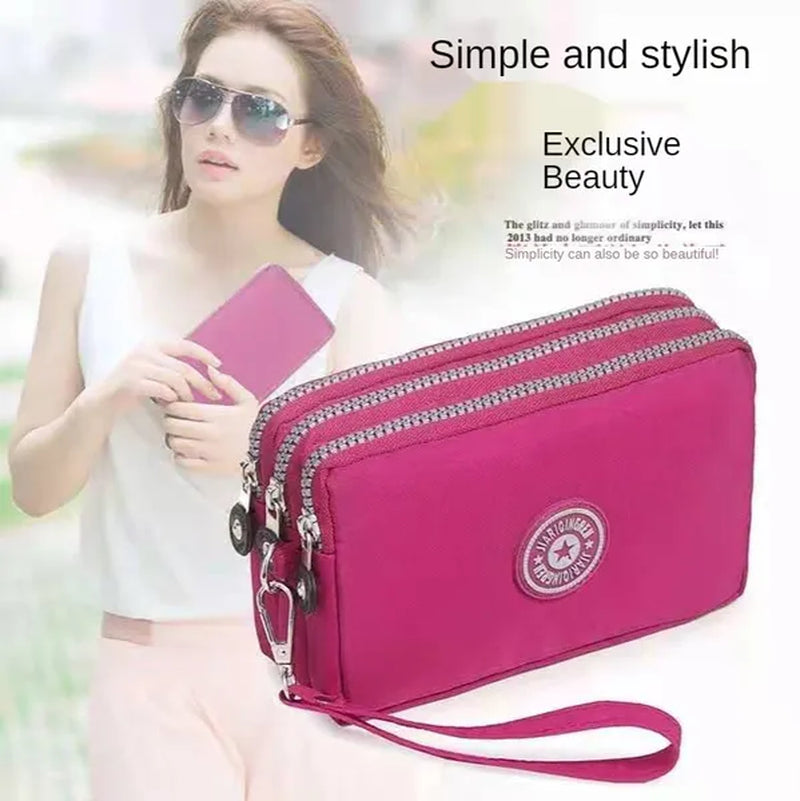 Fashion Women Wallet Credit Card Key Phone Holder Zipper Purses and Handbags Designer Wristlet Waterproof Nylon Clutch Bag Coin Purse - WORLD TIME VISITS