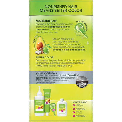 Hair Color Nutrisse Ultra Coverage Nourishing Creme, 500 Deep Medium Natural Brown (Glazed Walnut) Permanent Hair Dye, 1 Count (Packaging May Vary)