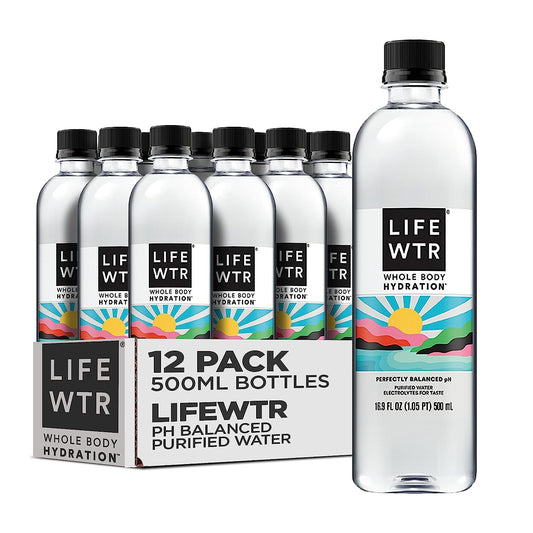 Premium Purified Water Ph Balanced with Electrolytes, 100% Recycled Plastic Bottles, 16.9 Fl Oz Bottles, 500Ml (Pack of 12) - WORLD TIME VISITS