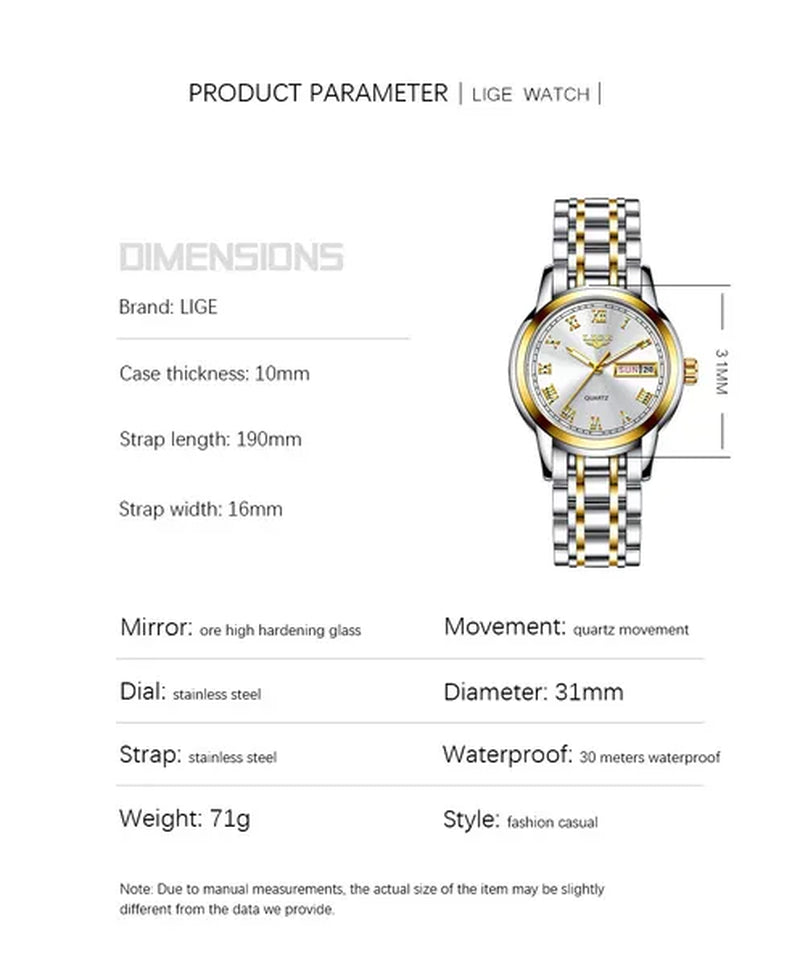 LIGE 2020 New Gold Watch Women Watches Ladies Creative Steel Women's Bracelet Watches Female Waterproof Clock Relogio Feminino