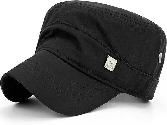 Polyester Water Resistant Military Caps for Men Quick Dry Cadet Hats for Women Army Cap Flat Top Dad Hat
