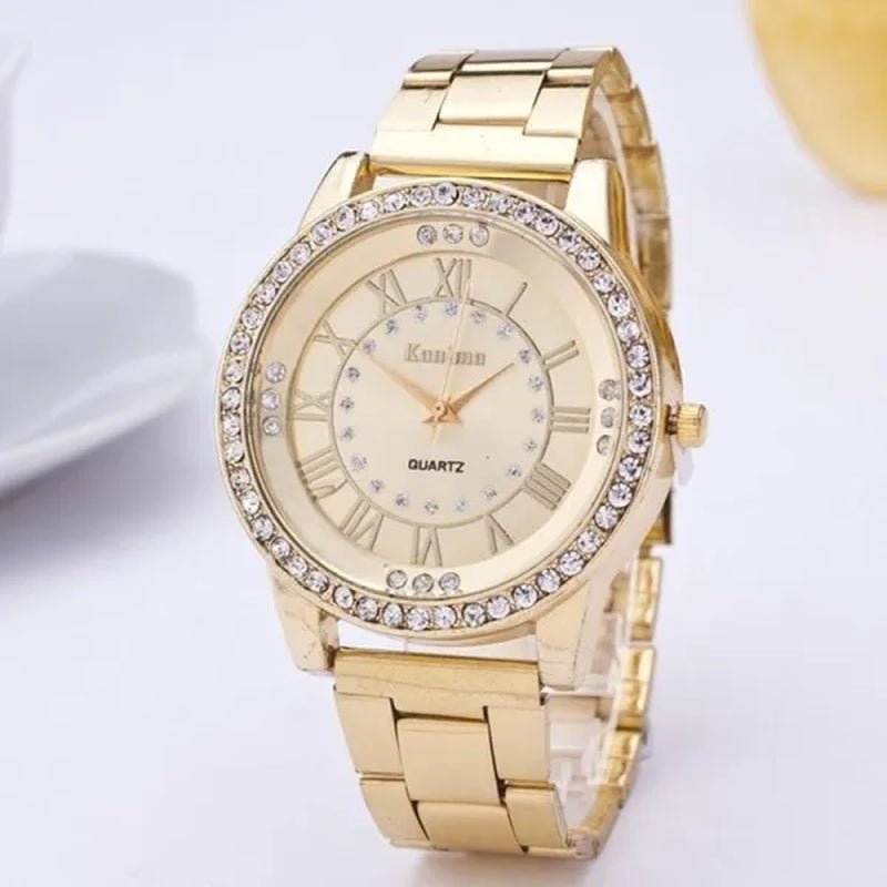 Luxury Brand Ladies Quartz Watches Women Full Diamond Rose Watch Gold Fashion Watch for Gift Clock Reloj Mujer Montre Femme