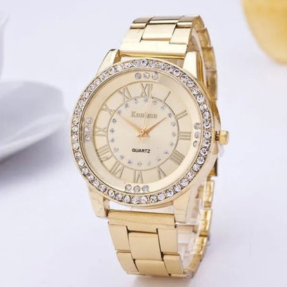 Luxury Brand Ladies Quartz Watches Women Full Diamond Rose Watch Gold Fashion Watch for Gift Clock Reloj Mujer Montre Femme