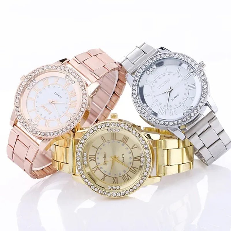 Luxury Brand Ladies Quartz Watches Women Full Diamond Rose Watch Gold Fashion Watch for Gift Clock Reloj Mujer Montre Femme - WORLD TIME VISITS