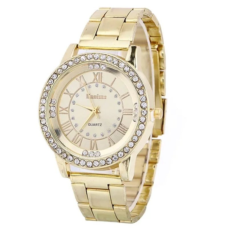 Luxury Brand Ladies Quartz Watches Women Full Diamond Rose Watch Gold Fashion Watch for Gift Clock Reloj Mujer Montre Femme - WORLD TIME VISITS