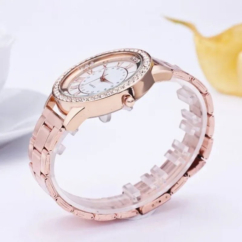 Luxury Brand Ladies Quartz Watches Women Full Diamond Rose Watch Gold Fashion Watch for Gift Clock Reloj Mujer Montre Femme - WORLD TIME VISITS