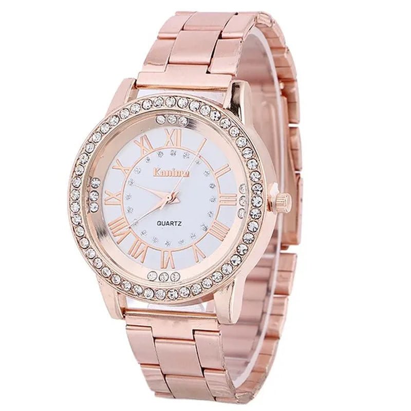 Luxury Brand Ladies Quartz Watches Women Full Diamond Rose Watch Gold Fashion Watch for Gift Clock Reloj Mujer Montre Femme - WORLD TIME VISITS