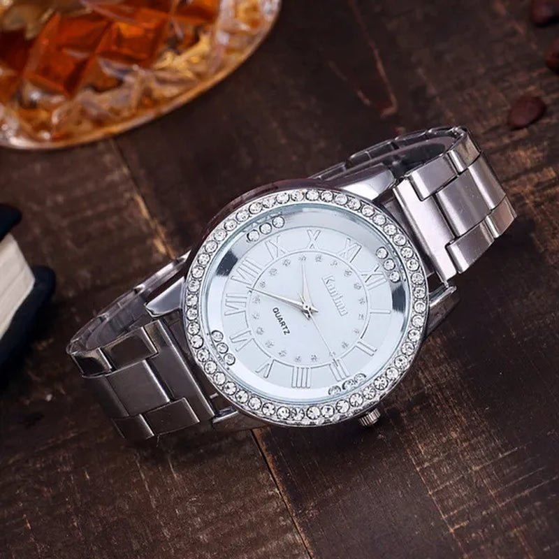 Luxury Brand Ladies Quartz Watches Women Full Diamond Rose Watch Gold Fashion Watch for Gift Clock Reloj Mujer Montre Femme - WORLD TIME VISITS