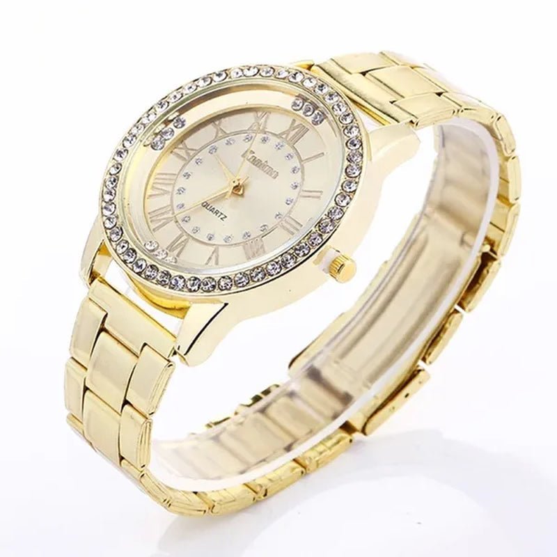 Luxury Brand Ladies Quartz Watches Women Full Diamond Rose Watch Gold Fashion Watch for Gift Clock Reloj Mujer Montre Femme