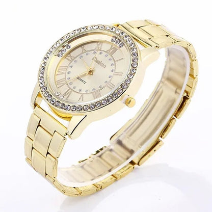 Luxury Brand Ladies Quartz Watches Women Full Diamond Rose Watch Gold Fashion Watch for Gift Clock Reloj Mujer Montre Femme
